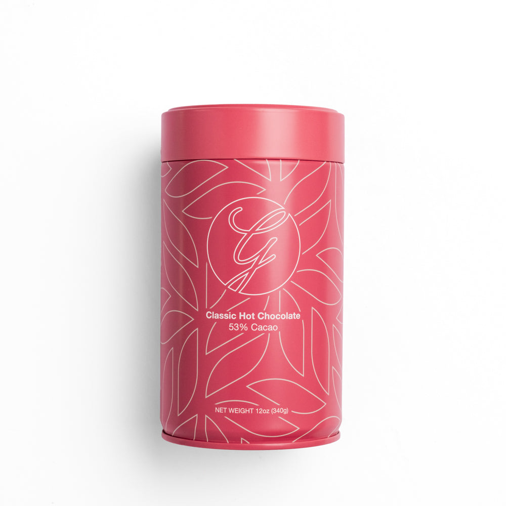 Classic Hot Chocolate Tin on white background