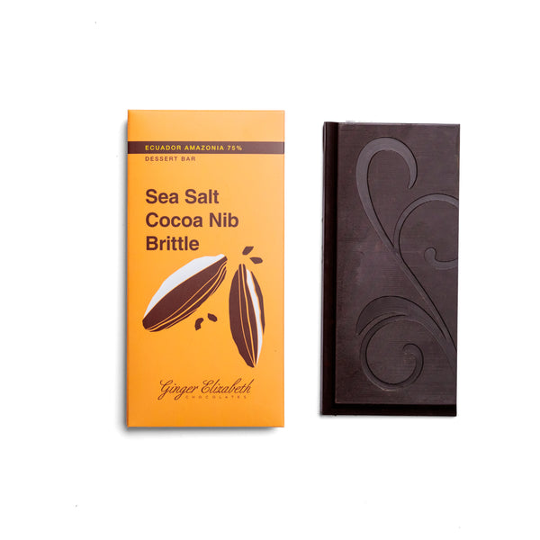 Sea Salt Cocoa Nib Brittle Dessert Bar – Ginger Elizabeth Chocolates