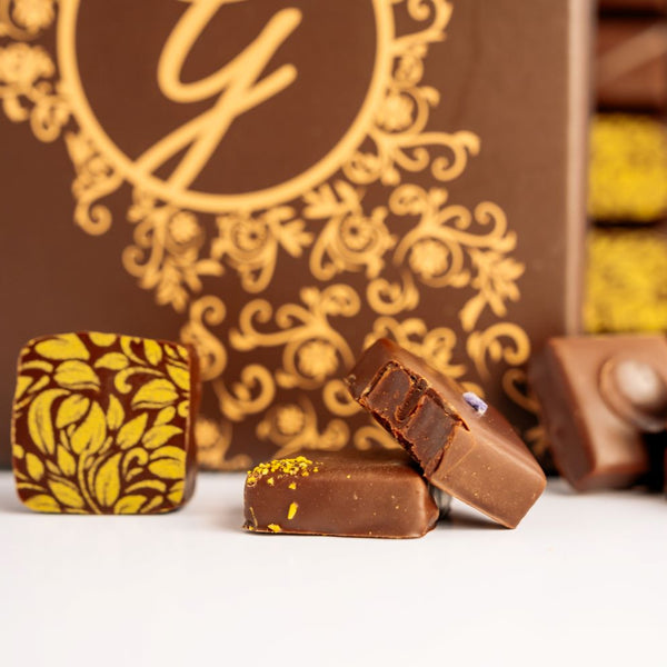 24-Piece Box Dark Chocolate Bonbons – Ginger Elizabeth Chocolates