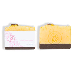 Ginger Elizabeth Chocolates Eureka Lemon Bonbon Soap with and without logo sleeve on white background 