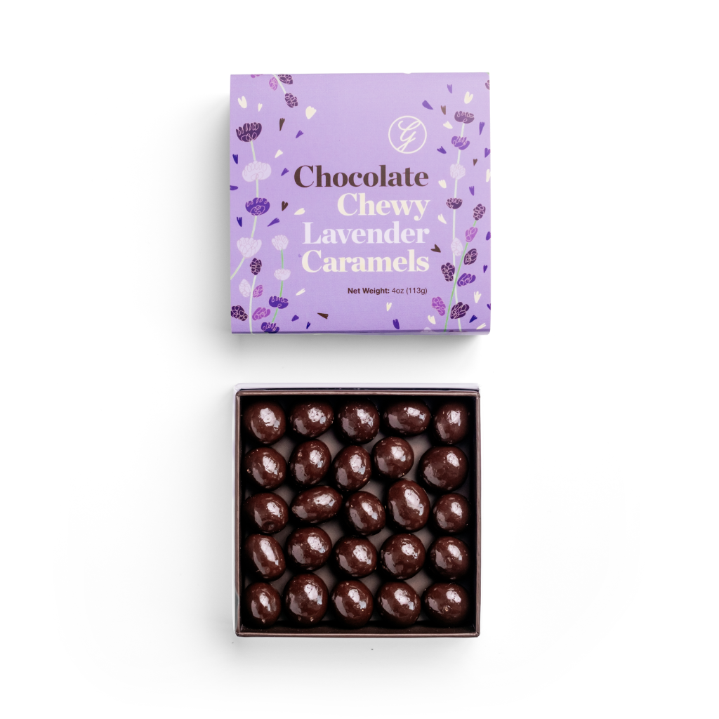 Chocolate Chewy Lavender Caramels