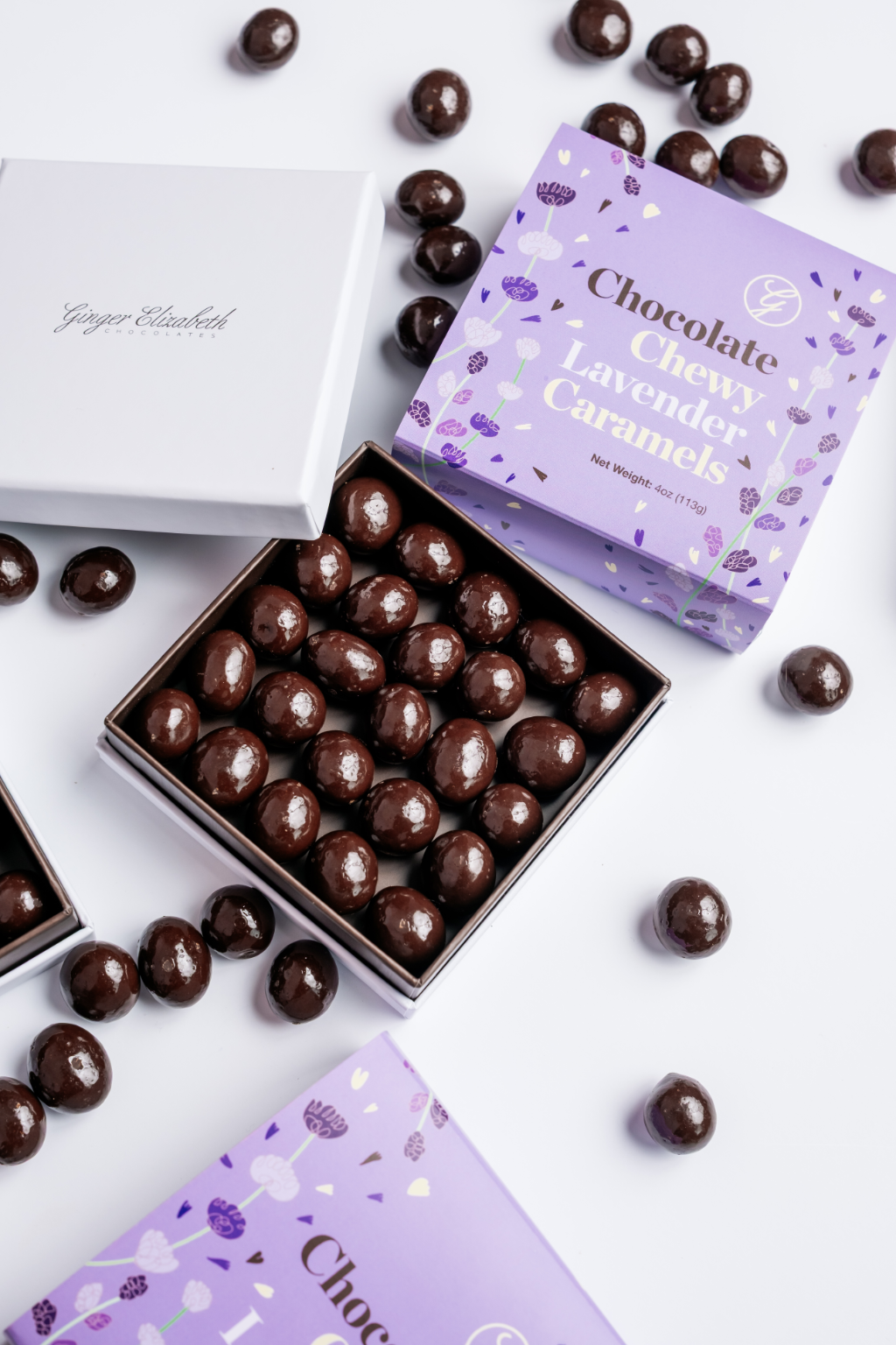 Chocolate Chewy Lavender Caramels