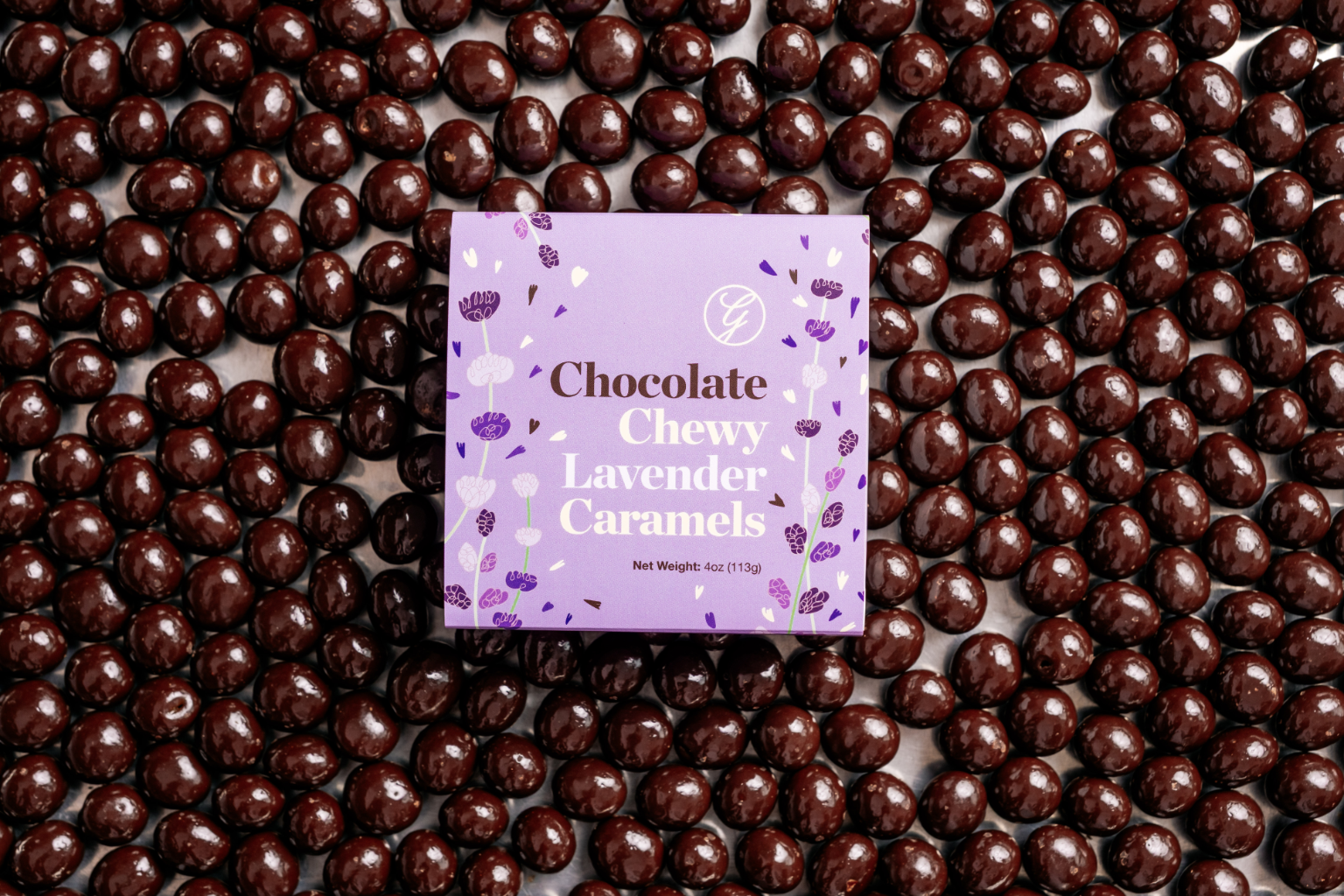 Chocolate Chewy Lavender Caramels