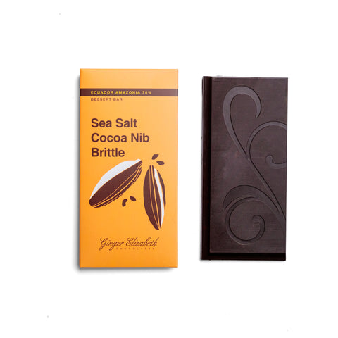Sea Salt Cocoa Nib Brittle Dessert Bar – Ginger Elizabeth Chocolates
