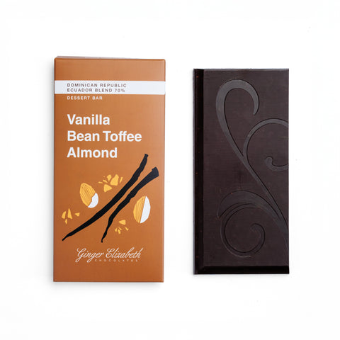 Vanilla Bean Toffee Almond Dessert Bar – Ginger Elizabeth Chocolates