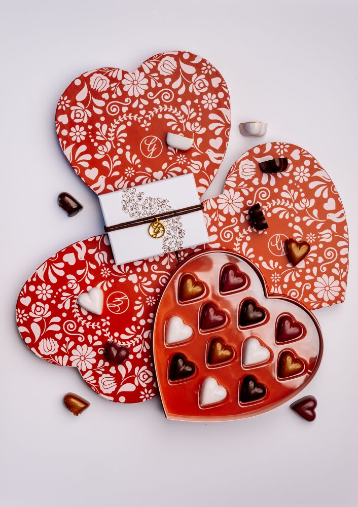 12-Piece Chocolate Heart Collection with Free Gift