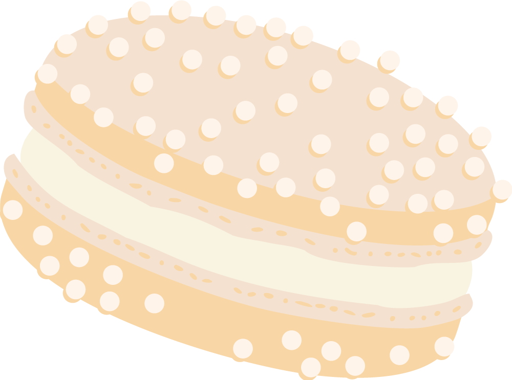 Illustration of Ginger Elizabeth Chocolates Peppermint macaron.