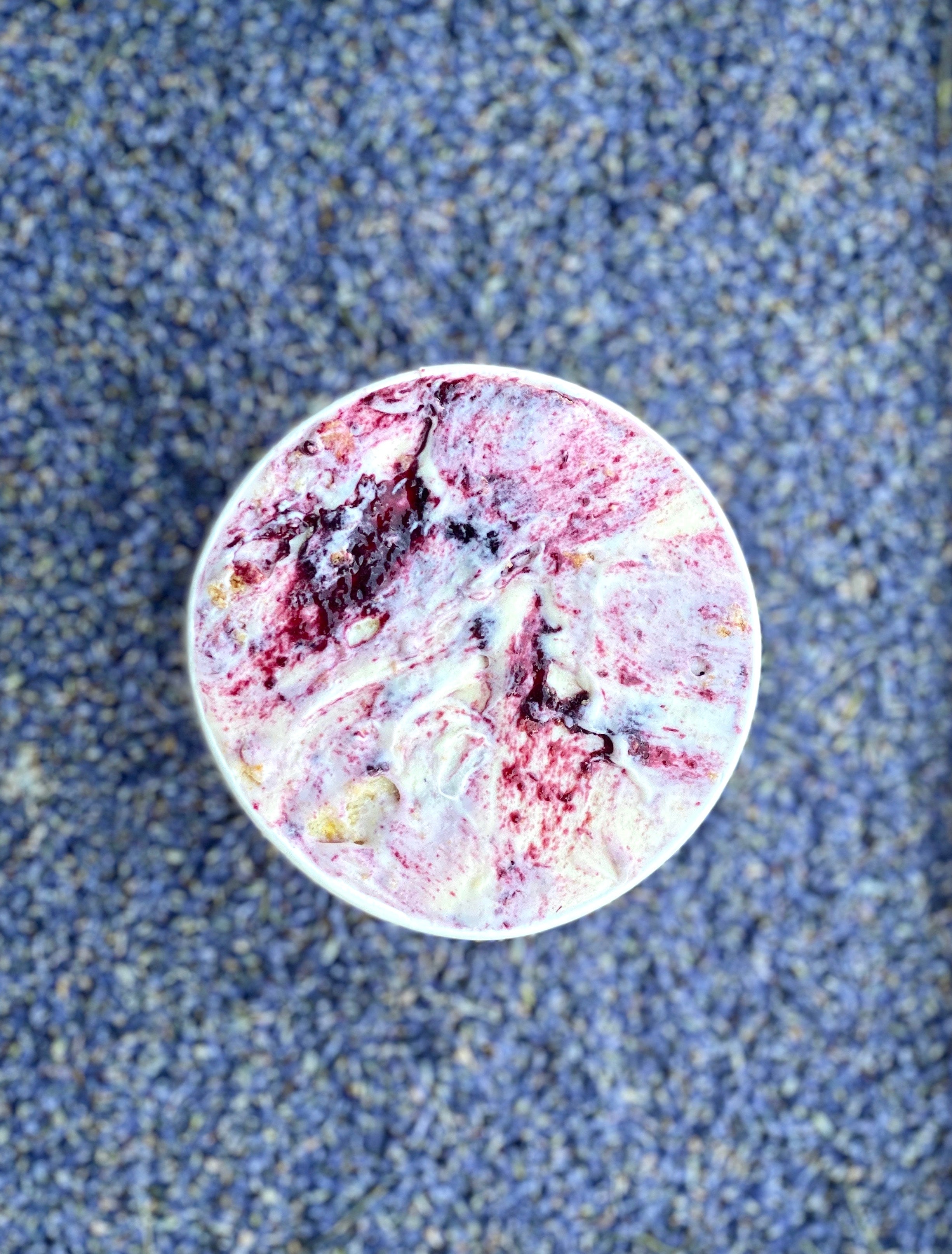 Lavender Lemon Boysenberry Pavlova Ice Cream Pint