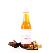 Oaxacan Spice Syrup Jar with dried Chile pepper, vanilla bean and cinnamon.